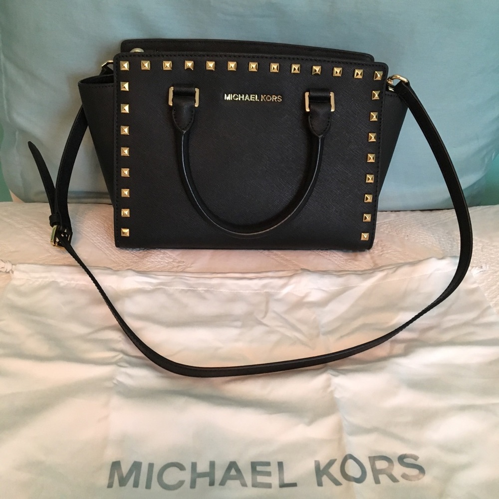 Michael Kors Black Studded Handbag